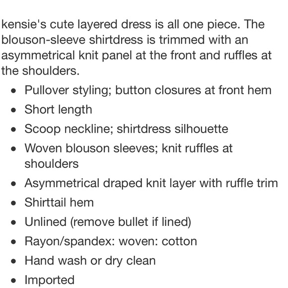 NWT Kensie shirt dress - Picture 3 of 3